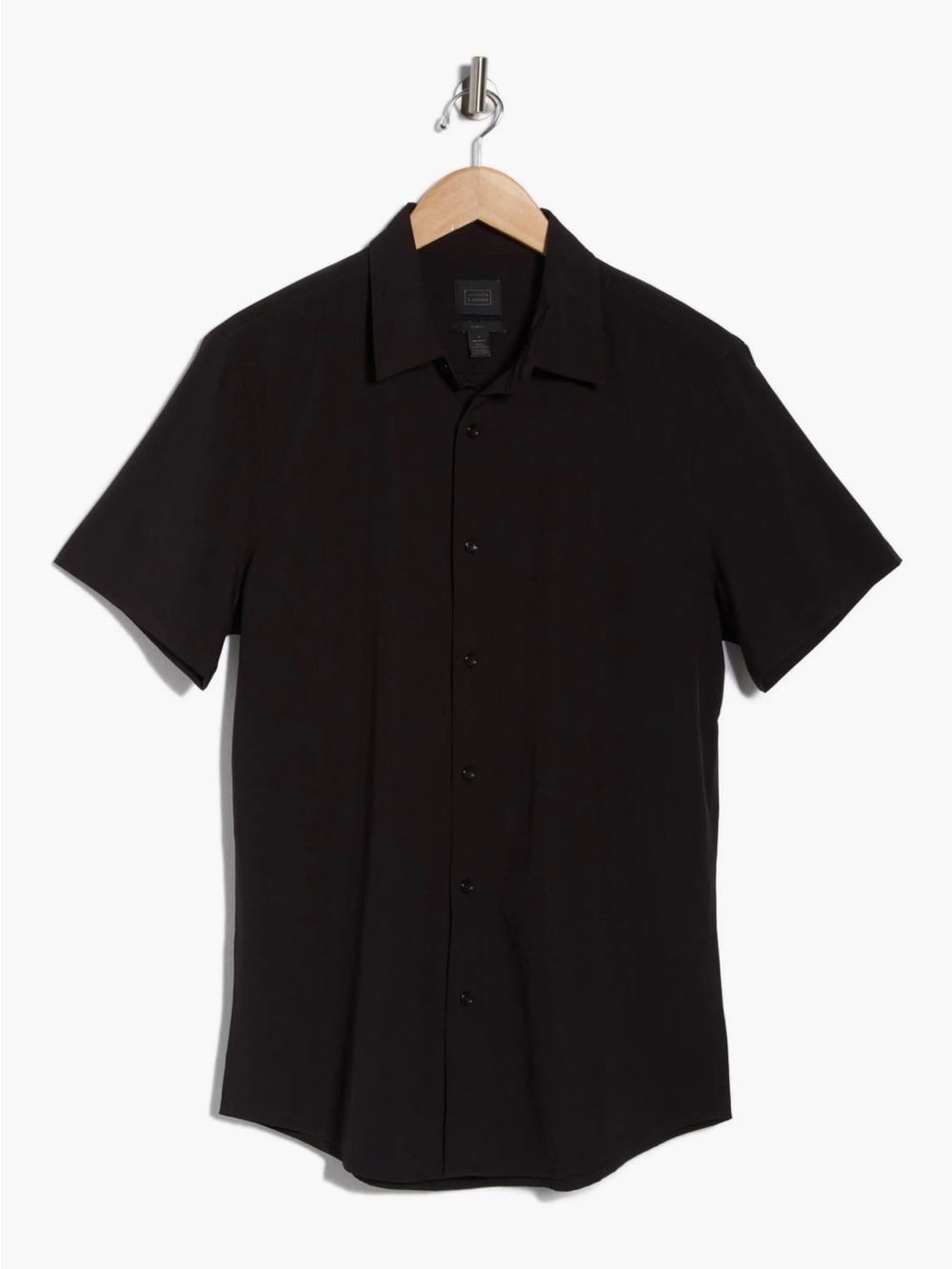14th & Union Men's Black Short-Sleeve Button-Down Shirt